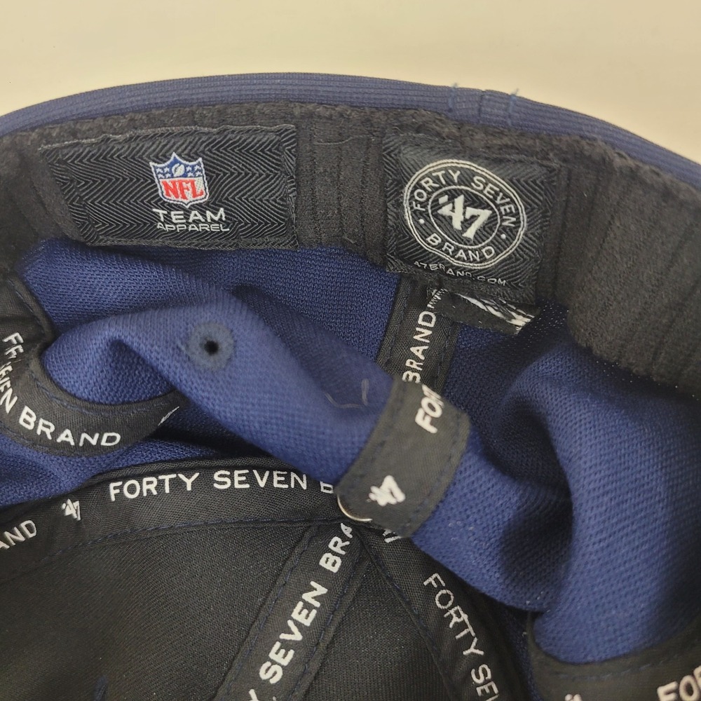 Seattle Seahawks NFL Hat Cap '47 Brand Forty Seven Blue Stretch Fit One Size - Picture 7 of 10